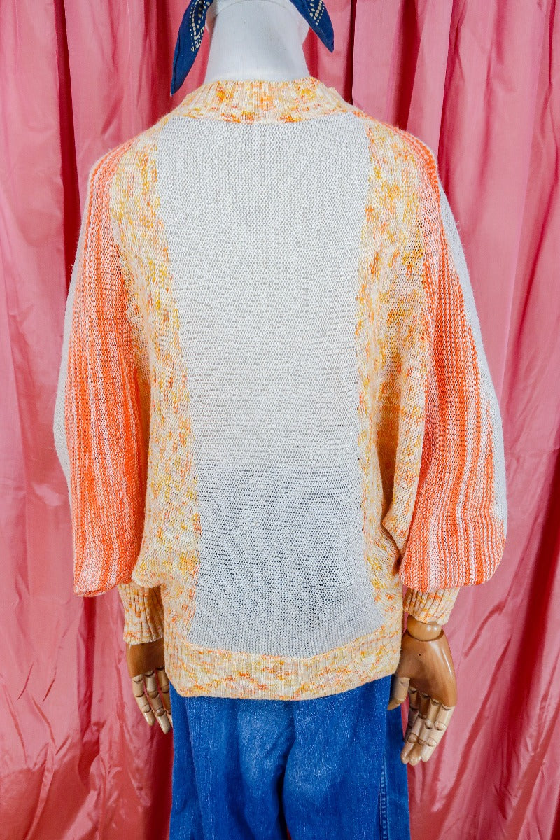 Vintage Jumper- Peach Melba 80's Batwing Knit - Size M by all about audrey