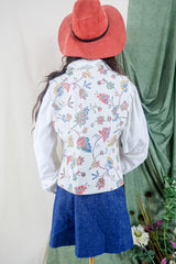 Vintage Waistcoat - Embroidered Regal Bloom - Size M/L- All About Audrey