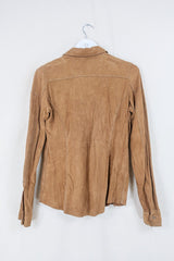 Vintage Shirt - Chestnut Suede - Size XS By All About Audrey