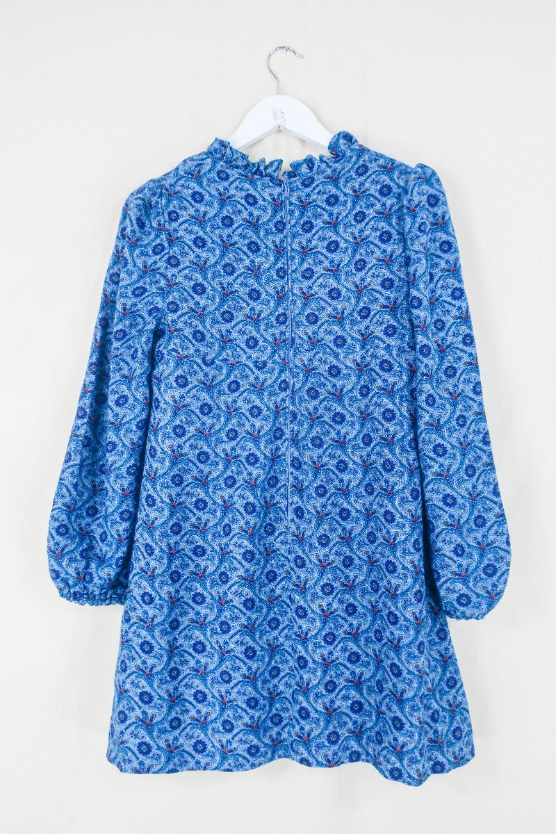 Vintage Mini Dress - Psychedelic Priestess Balloon Sleeve Shift Dress - Size XS/S By All About Audrey