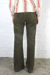 Vintage Corduroy Low Rise Flares - Khaki - Size S/M 10-12 All About Audrey