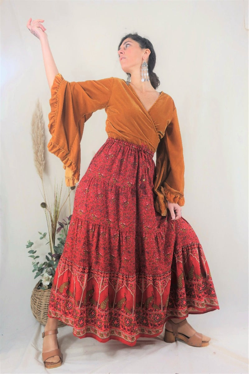 Boho Long Skirt Outfits Pinterest Peacock Prairie Skirt Boho Maxi