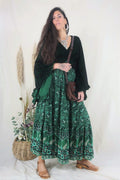 Peacock Prairie Skirt - Forest Green (Free Size) By All About Audrey