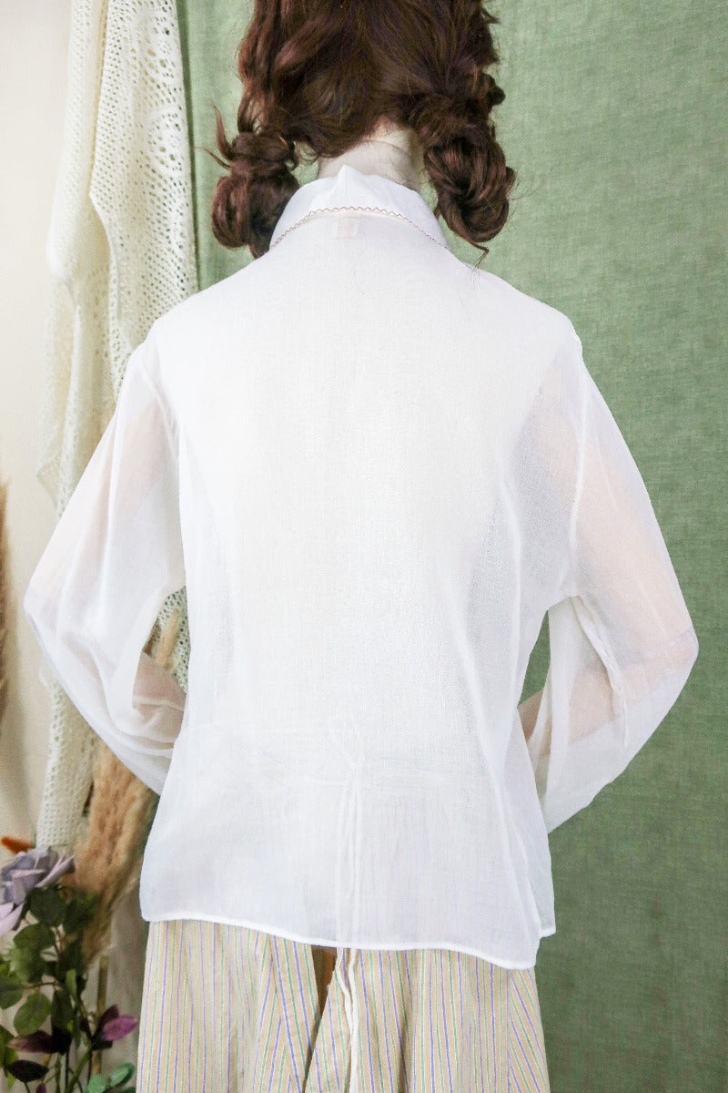 Vintage Top - Retro Magenta & Earth Embroidered Blouse - Free Size M By All About Audrey