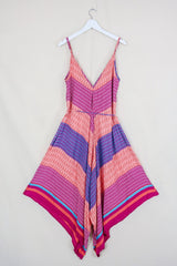 Winona Jumpsuit - Vintage Sari - Pink Aztec Patchwork - S/M by All About Audrey