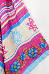 Winona Jumpsuit - Vintage Sari - Cerise, Sun & Flora Stripe - S/M by All About Audrey