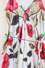 SALE Winona Jumpsuit - Vintage Sari - Salt White Cherry Blossom - S/M by All About Audrey