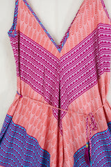 Winona Jumpsuit - Vintage Sari - Pink Aztec Patchwork - S/M by All About Audrey