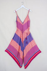 Winona Jumpsuit - Vintage Sari - Pink Aztec Patchwork - S/M by All About Audrey